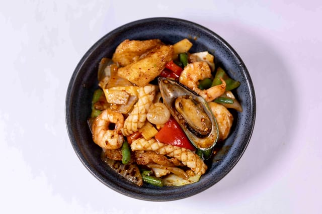 Mixed Seafood Stir Fry.